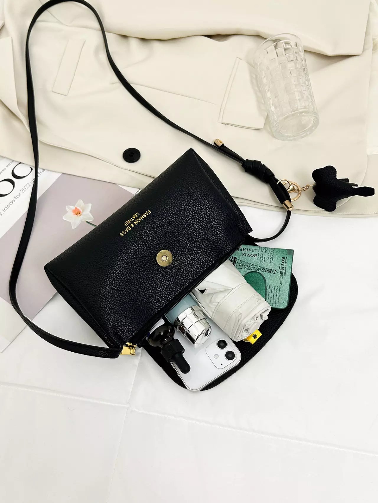 Crossbody Bag for Women – Textured Flap Shoulder Purse for Everyday Casual Style