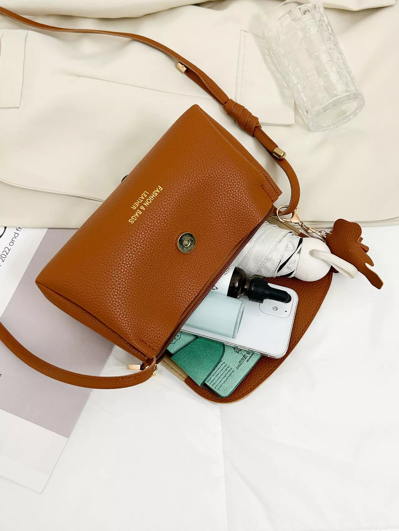 Crossbody Bag for Women – Textured Flap Shoulder Purse for Everyday Casual Style