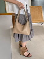 Shoulder Bag for Women – Minimalist Soft PU Leather Hobo Purse with Zipper Closure for Everyday Use