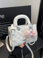 Crossbody Bag for Women – Quilted Mini Top Handle Purse with Adjustable Shoulder Strap