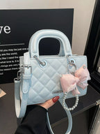 Crossbody Bag for Women – Quilted Mini Top Handle Purse with Adjustable Shoulder Strap