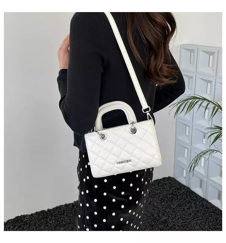 Crossbody Bag for Women – Quilted Mini Top Handle Purse with Adjustable Shoulder Strap