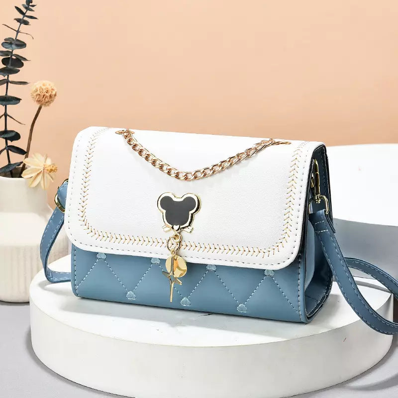 Crossbody Bag for Women – Color Block Flap Shoulder Purse with Adjustable Strap