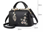 Crossbody Bag for Women – Floral Embroidered Top Handle Shoulder Purse for Everyday Elegance