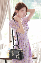 Crossbody Bag for Women – Floral Embroidered Top Handle Shoulder Purse for Everyday Elegance