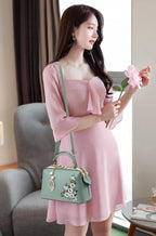 Crossbody Bag for Women – Floral Embroidered Top Handle Shoulder Purse for Everyday Elegance