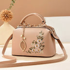Crossbody Bag for Women – Floral Embroidered Top Handle Shoulder Purse for Everyday Elegance