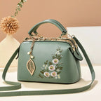 Crossbody Bag for Women – Floral Embroidered Top Handle Shoulder Purse for Everyday Elegance