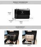 Women's PU Leather Crossbody Bag with Chain Strap and Flap Closure for Everyday Elegance