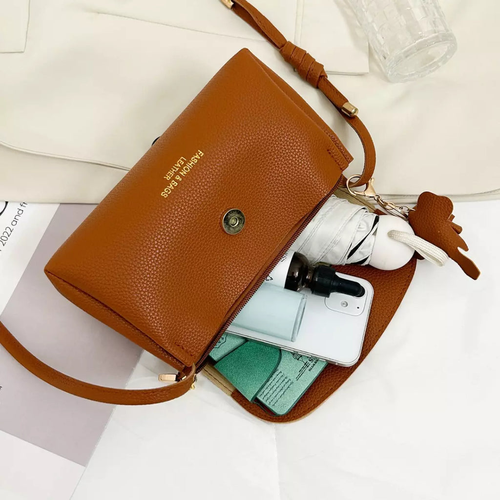 Crossbody Bag for Women – Textured Flap Shoulder Purse for Everyday Casual Style