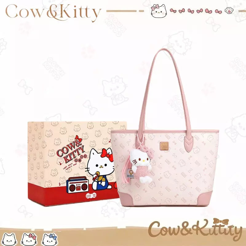 Large Tote Bag for Women – Cute Kitty Print Everyday Shopper