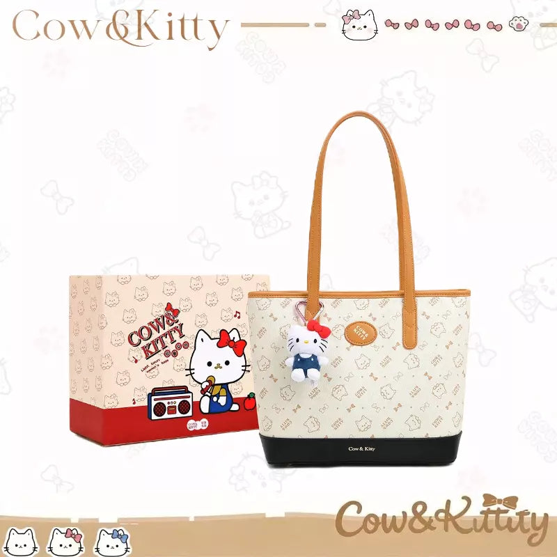 Large Tote Bag for Women – Cute Kitty Print Everyday Shopper