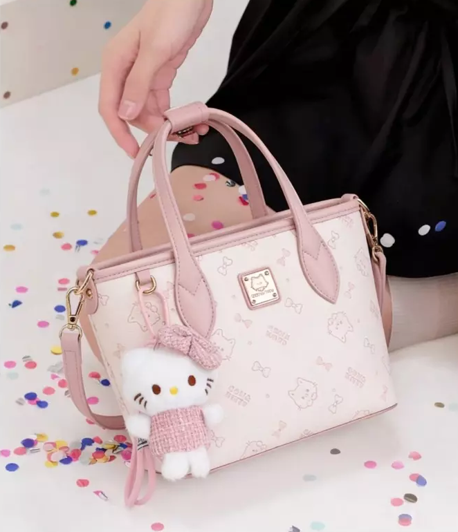 Large Tote Bag for Women – Cute Kitty Print Everyday Shopper