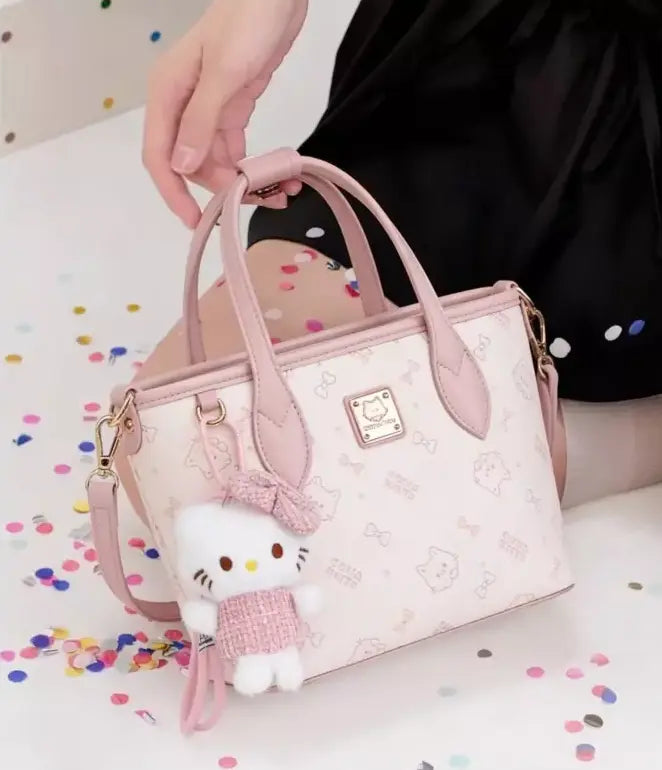 Large Tote Bag for Women – Cute Kitty Print Everyday Shopper