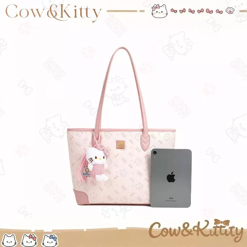 Large Tote Bag for Women – Cute Kitty Print Everyday Shopper