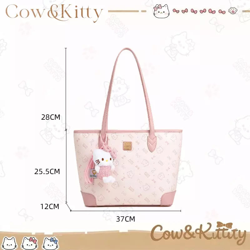 Large Tote Bag for Women – Cute Kitty Print Everyday Shopper