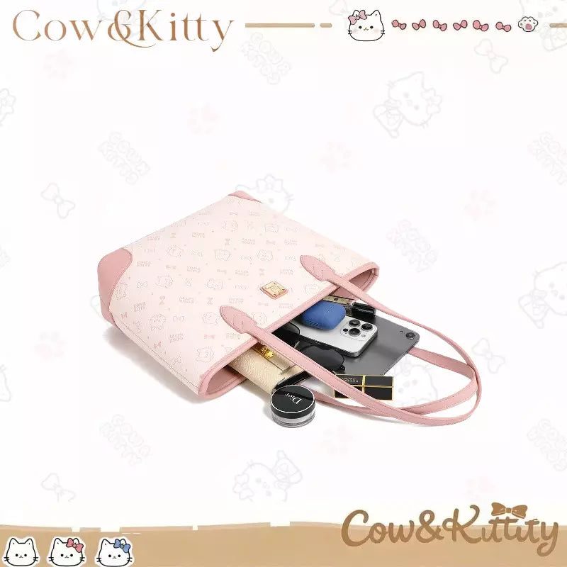 Large Tote Bag for Women – Cute Kitty Print Everyday Shopper