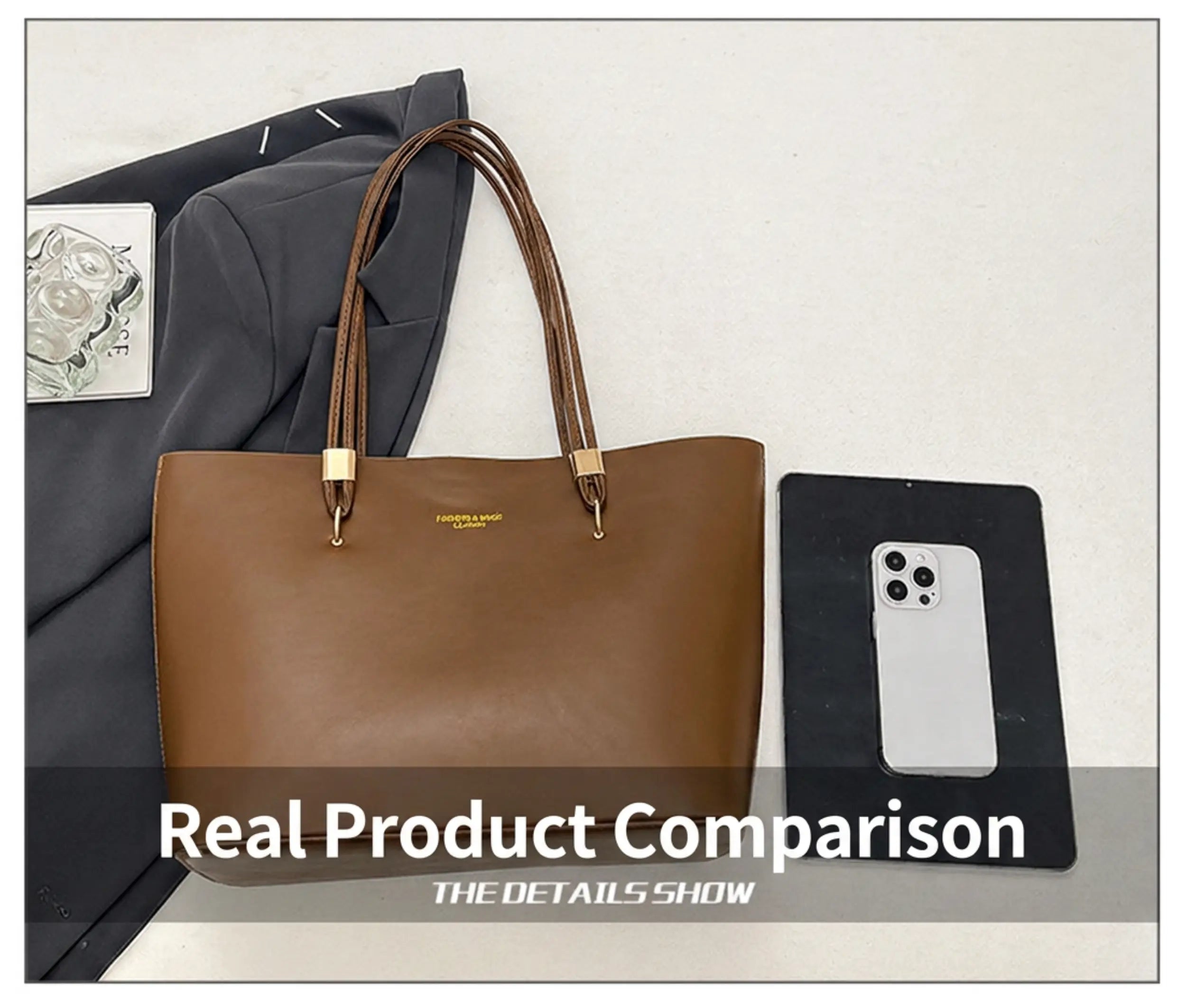 Large Tote Bag for Women – Elegant Minimalist Shoulder Bag for Work