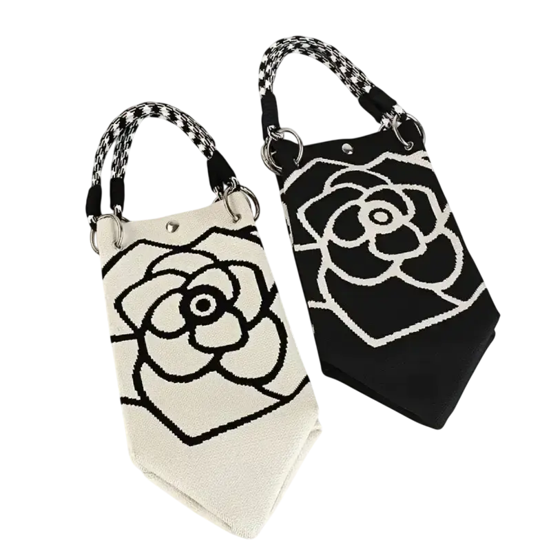 Shoulder Bag for Women – Floral Knit Everyday Handbag