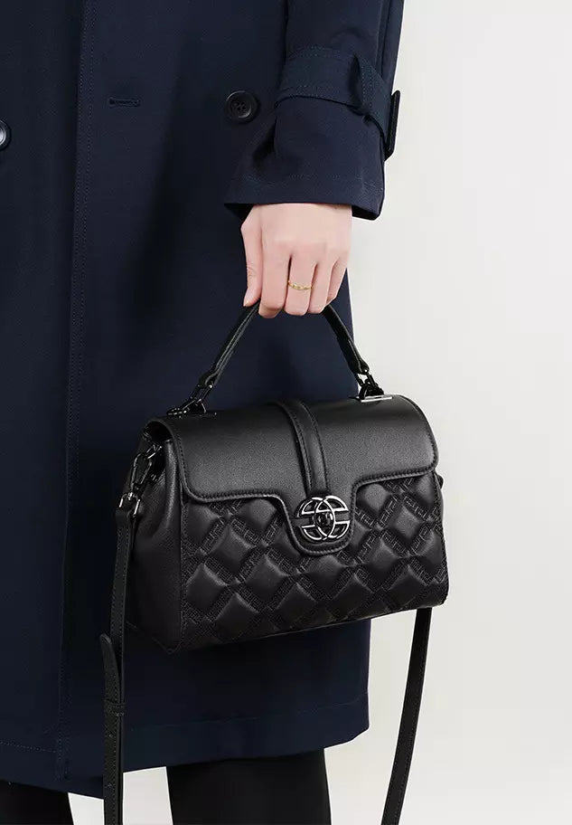 Shoulder Bag for Women – Genuine Leather Quilted Crossbody Satchel