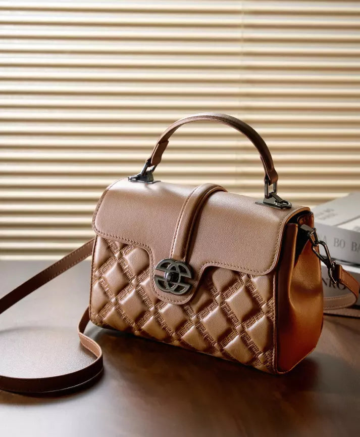 Shoulder Bag for Women – Genuine Leather Quilted Crossbody Satchel