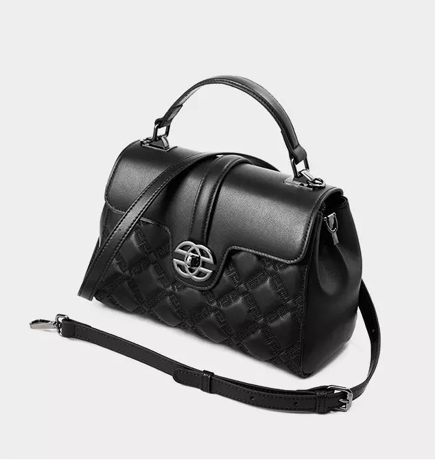 Shoulder Bag for Women – Genuine Leather Quilted Crossbody Satchel
