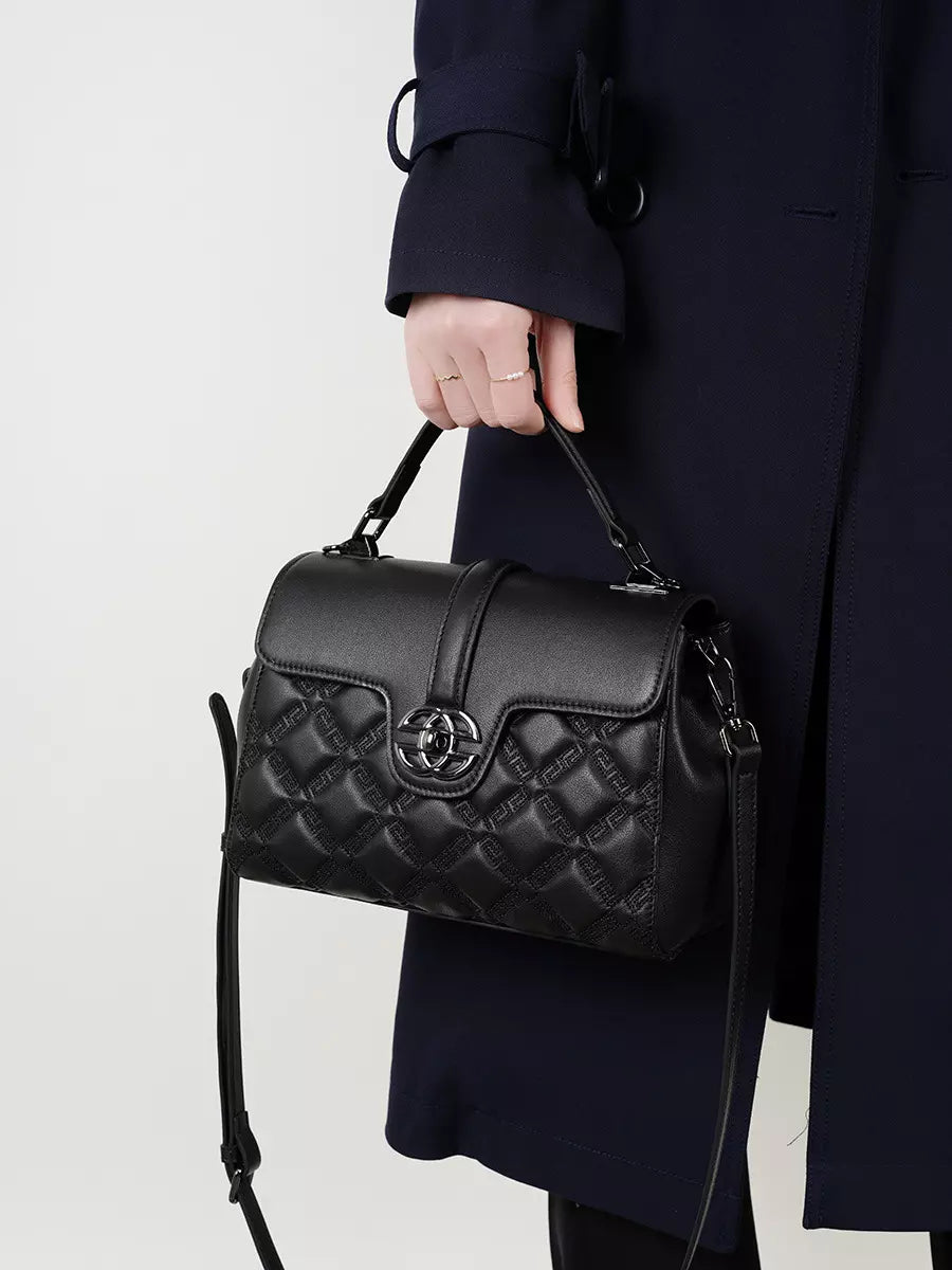 Shoulder Bag for Women – Genuine Leather Quilted Crossbody Satchel