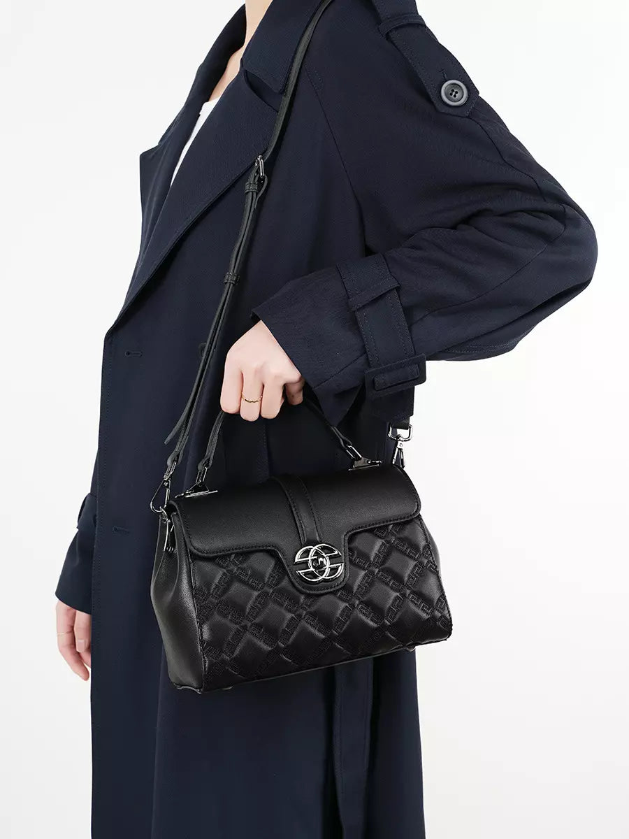 Shoulder Bag for Women – Genuine Leather Quilted Crossbody Satchel