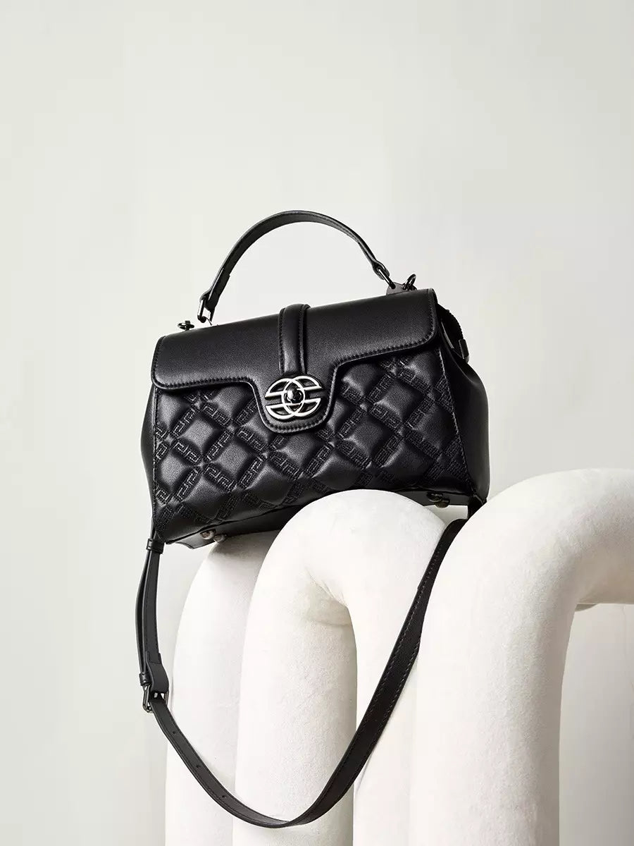 Shoulder Bag for Women – Genuine Leather Quilted Crossbody Satchel