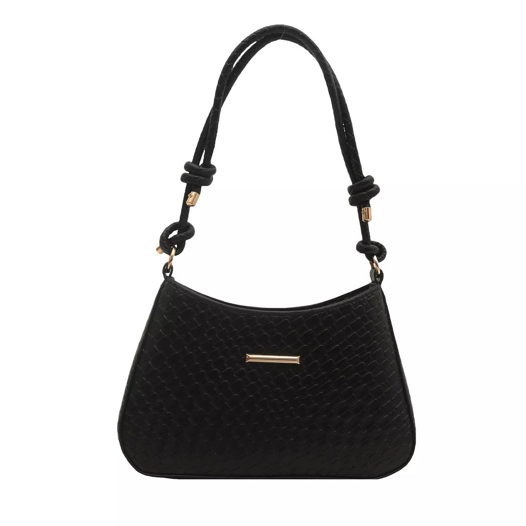 Shoulder Bag for Women – Woven Texture PU Leather Shoulder Purse with Zipper Closure