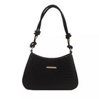 Shoulder Bag for Women – Woven Texture PU Leather Shoulder Purse with Zipper Closure