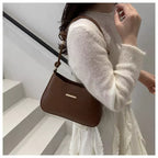 Shoulder Bag for Women – Woven Texture PU Leather Shoulder Purse with Zipper Closure