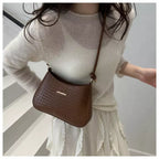 Shoulder Bag for Women – Woven Texture PU Leather Shoulder Purse with Zipper Closure