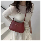 Shoulder Bag for Women – Woven Texture PU Leather Shoulder Purse with Zipper Closure