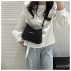 Shoulder Bag for Women – Woven Texture PU Leather Shoulder Purse with Zipper Closure