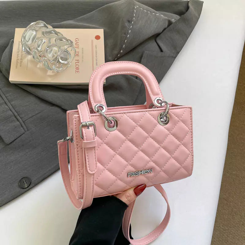 Crossbody Bag for Women – Quilted Mini Top Handle Purse with Adjustable Shoulder Strap