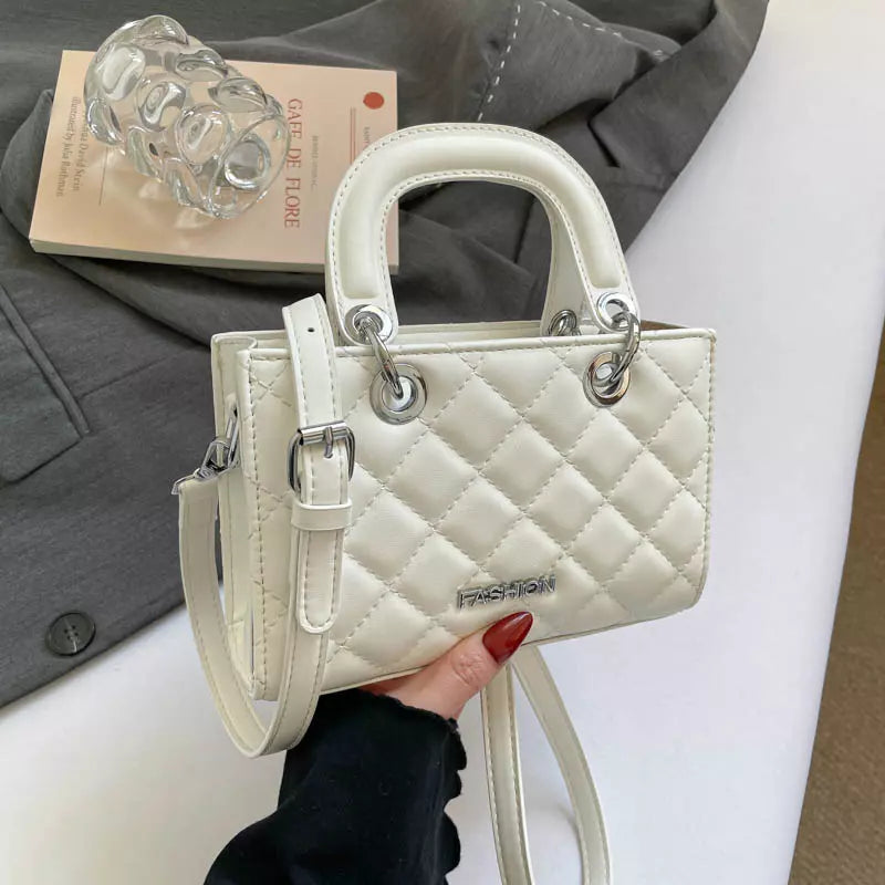 Crossbody Bag for Women – Quilted Mini Top Handle Purse with Adjustable Shoulder Strap