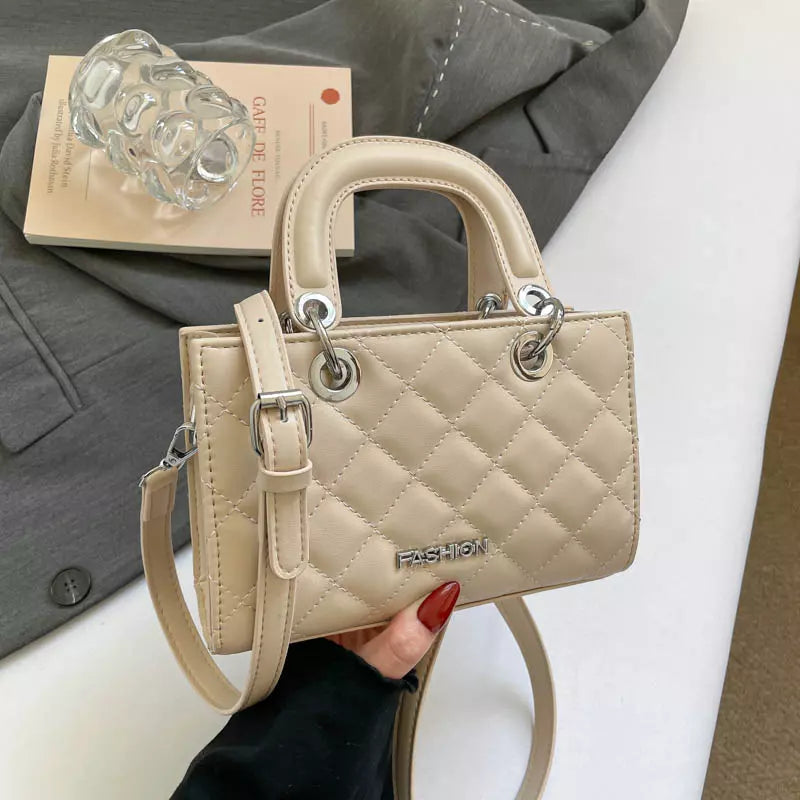 Crossbody Bag for Women – Quilted Mini Top Handle Purse with Adjustable Shoulder Strap