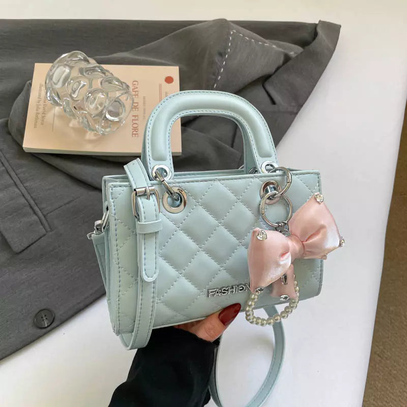 Crossbody Bag for Women – Quilted Mini Top Handle Purse with Adjustable Shoulder Strap