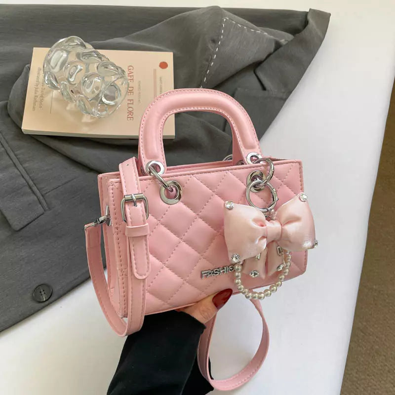 Crossbody Bag for Women – Quilted Mini Top Handle Purse with Adjustable Shoulder Strap
