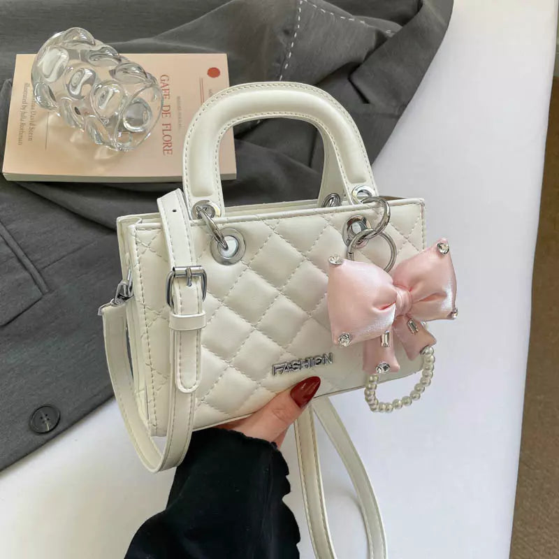 Crossbody Bag for Women – Quilted Mini Top Handle Purse with Adjustable Shoulder Strap