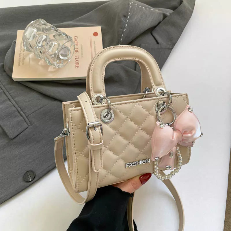 Crossbody Bag for Women – Quilted Mini Top Handle Purse with Adjustable Shoulder Strap