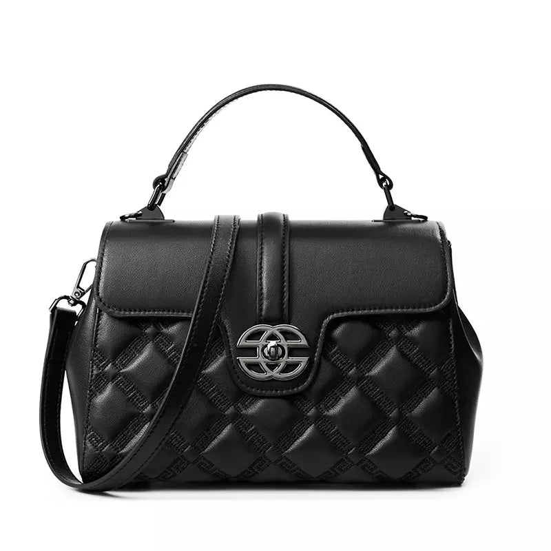 Shoulder Bag for Women – Genuine Leather Quilted Crossbody Satchel