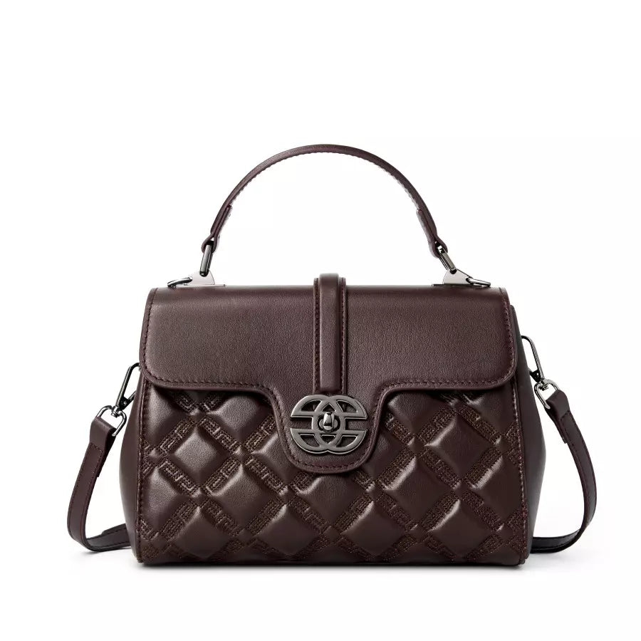 Shoulder Bag for Women – Genuine Leather Quilted Crossbody Satchel