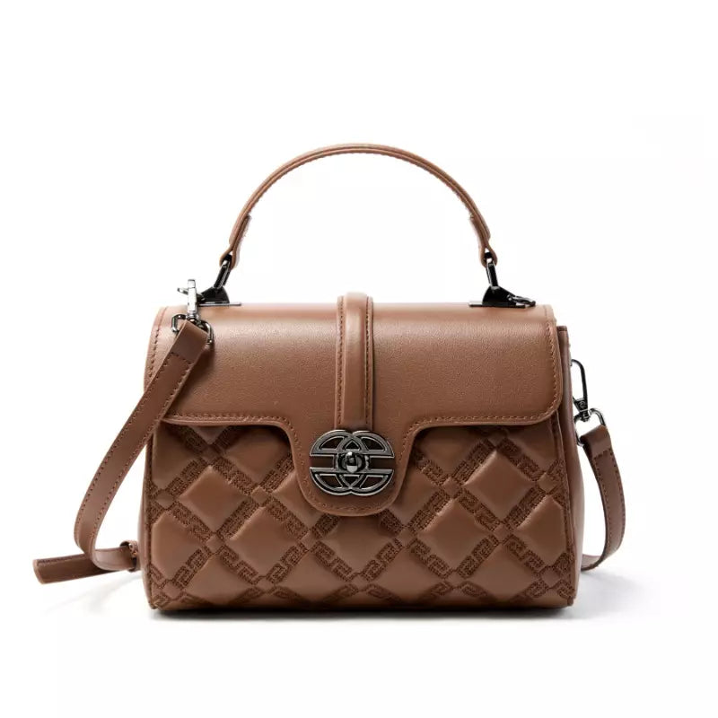 Shoulder Bag for Women – Genuine Leather Quilted Crossbody Satchel