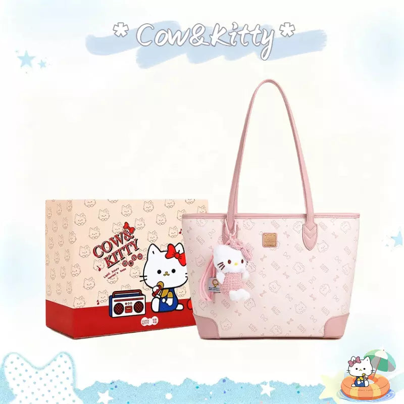 Large Tote Bag for Women – Cute Kitty Print Everyday Shopper