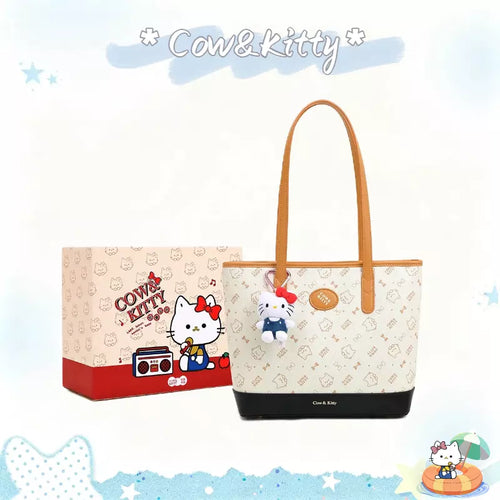 Large Tote Bag for Women – Cute Kitty Print Everyday Shopper