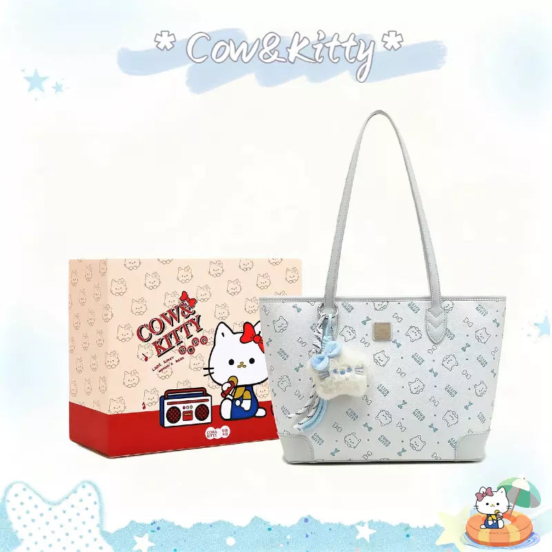 Large Tote Bag for Women – Cute Kitty Print Everyday Shopper